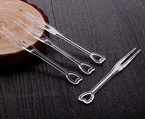Ericotry UNKNOWN Disposable Plastic Fruit Forks Cocktail Sticks Plates Picks Dessert Forks Cake Forks Party Favor Supplies thumb #4