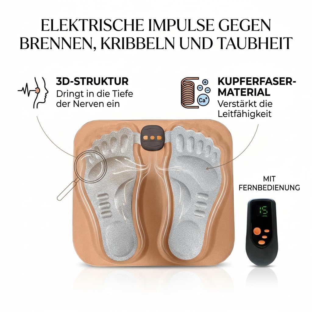 Orthoback ReNerv 3D EMS Fußmassagegerät mit Wärmefunktion, Fußmassage gegen Nervenschmerzen und Taubheit, Fussmassage Durchblutung Beine und Füße, Heating Foot Massager für Entspannung Zuhause