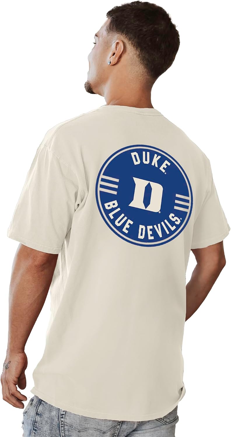 Blue 84 NCAA Unisex-Adult NCAA Officially Licensed T-Shirt Ringspun Front/Back Ivory