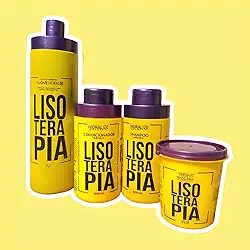 Kit Progressiva Sem Formol Lisoterapia Profissional – Shampoo, Condicionador, Máscara e Tratamento Profissional