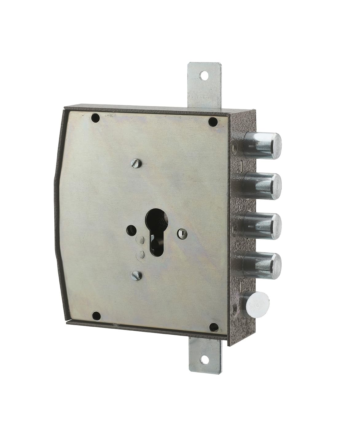 THIRARD - Caja de Cerradura en Superficie de Doble Entrada para Puerta de Entrada - 154 x 140 mm - 3 Puntos - Izquierda - Caja y Contrachapa de Acero - Cierre a Tres Puntos - Negro