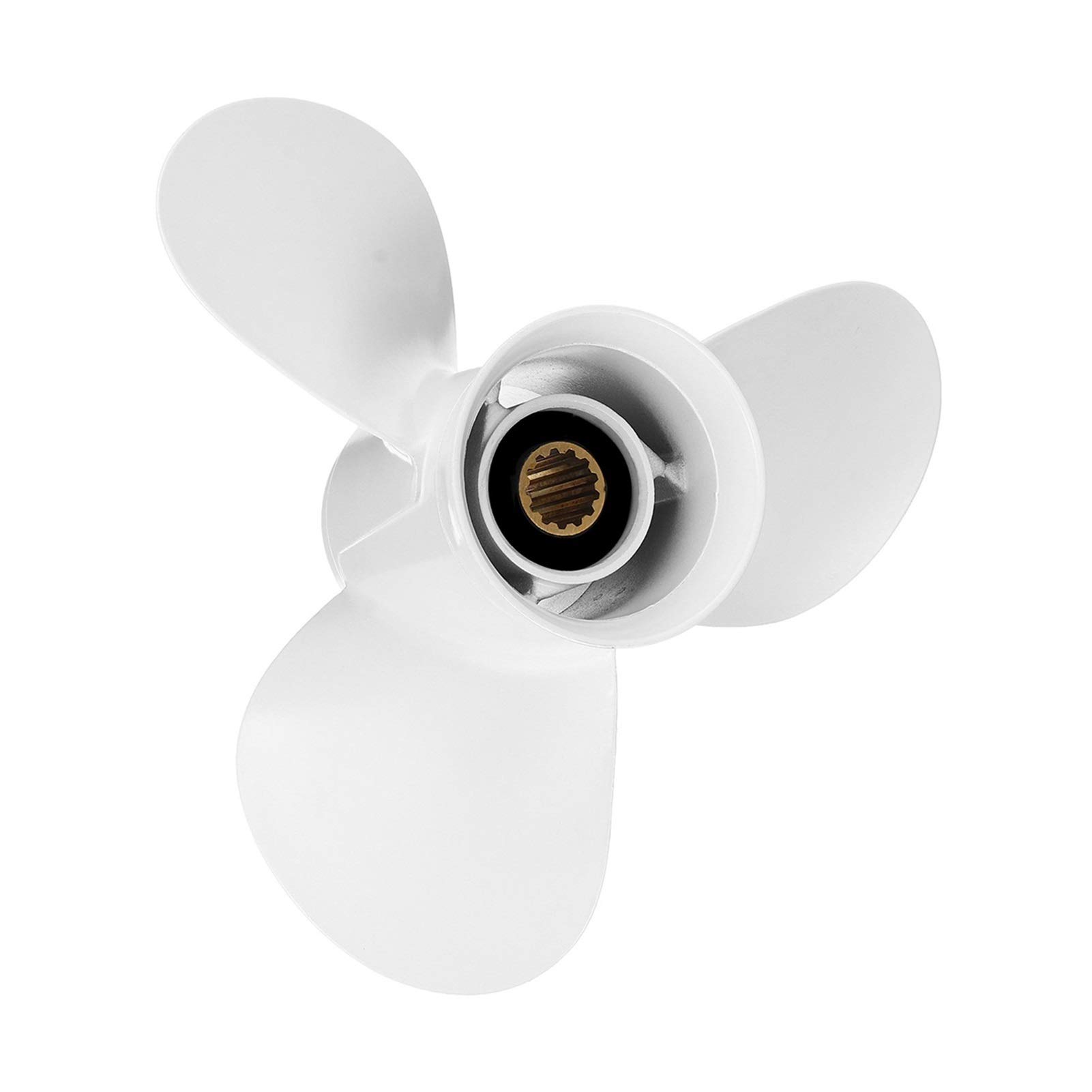Elica fuoribordo marina 11 X 15, for, 30-60 HP 69W-45943-00-EL Accessorio fuoribordo bianco a 3 pale in lega di alluminio Eliche fuoribordo