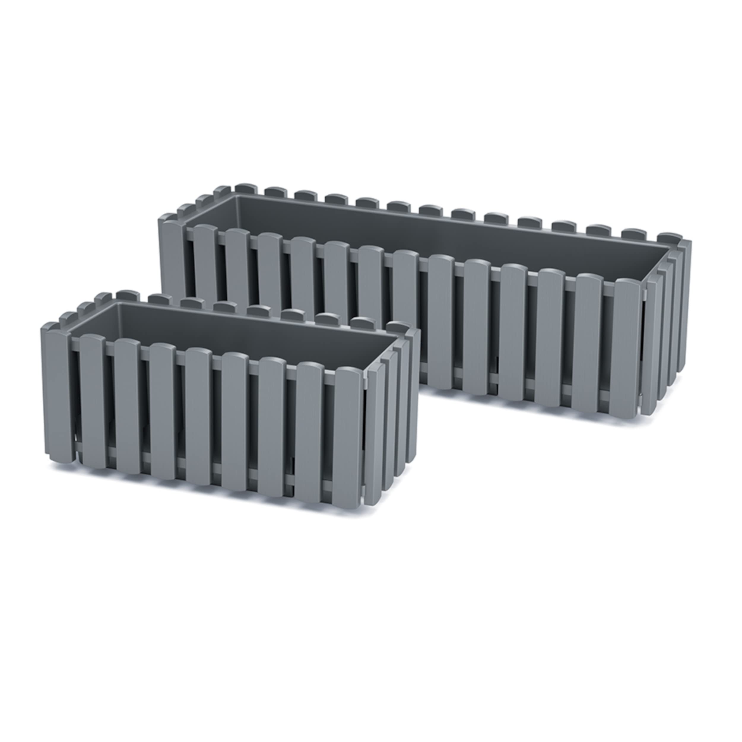 botle Balkonkasten Blumkentopf Pflanzkasten Zaun Grau B 58cm 10 L  Balkontopf Garten Blumentop Zaunimitation Gelnder Optik Kunststoff:  Amazon.de: Garten