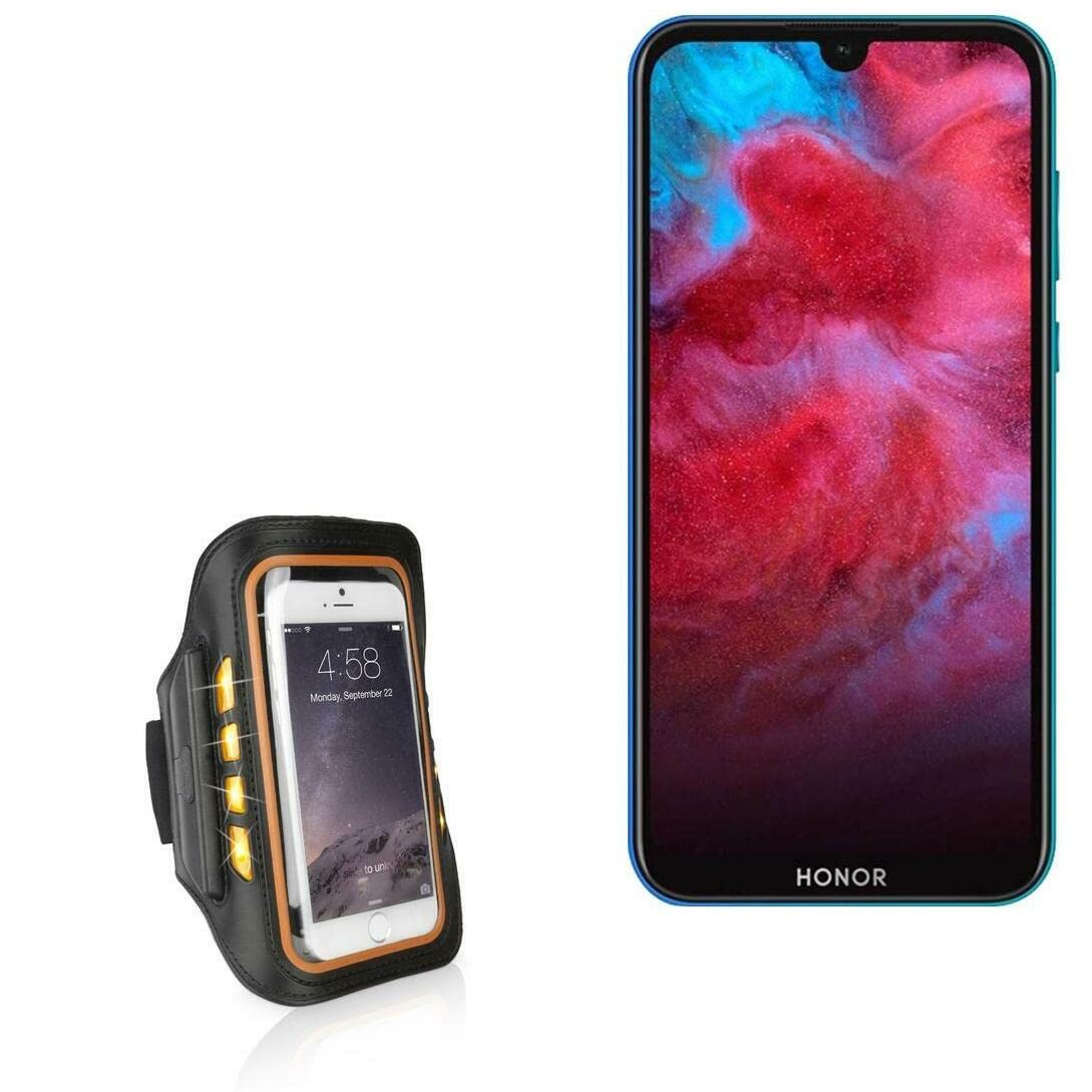 BoxWave Case Compatible with Honor Play 3e (Case by BoxWave) - JogBrite Sports Armband, High Visibility Safety Light LED Runners Armband for Honor Play 3e - Bold Orange