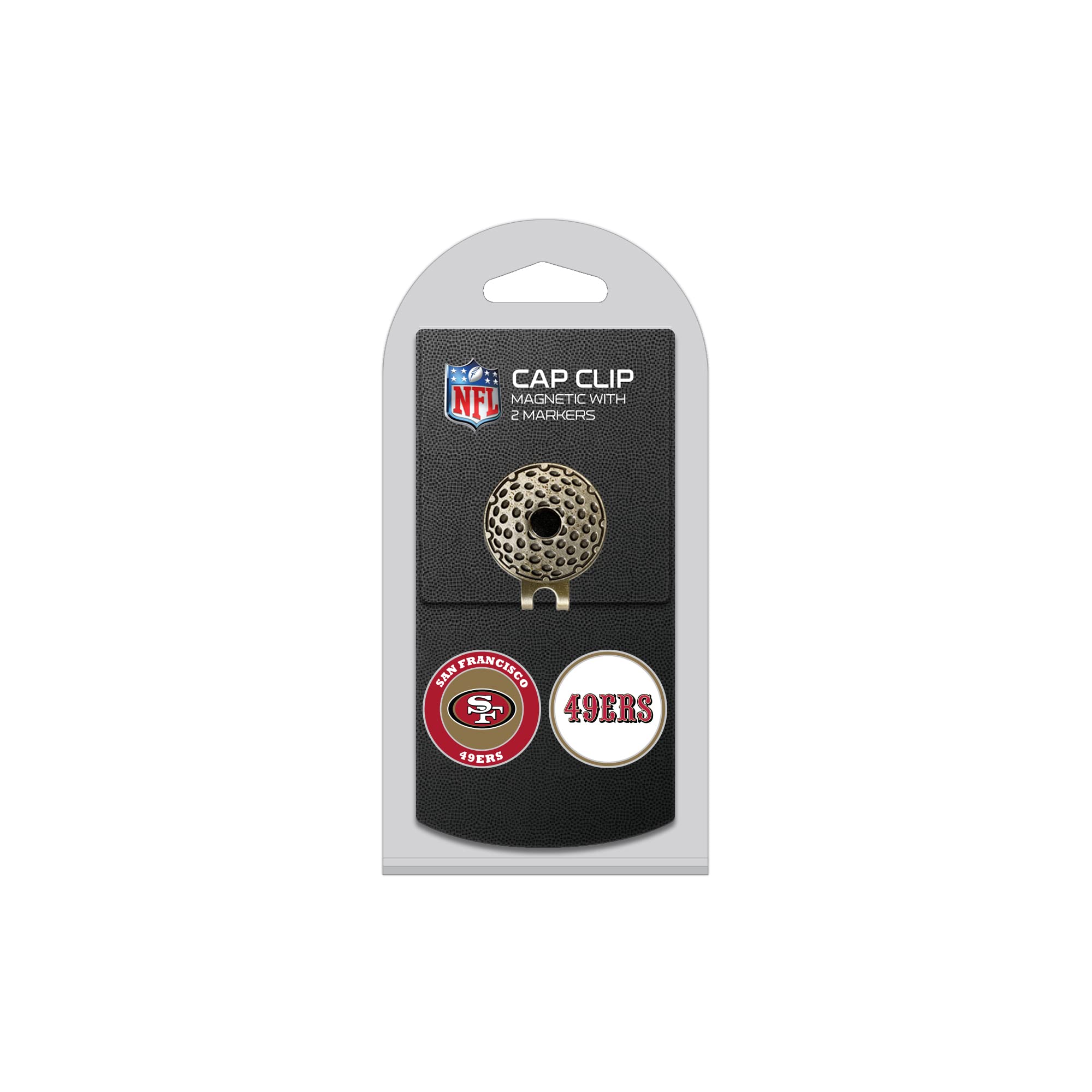 Team Golf NFL Golf Cap Clip with 2 Removable Double-Sided Enamel Magnetic Ball Markers, Attaches Easily to Hats