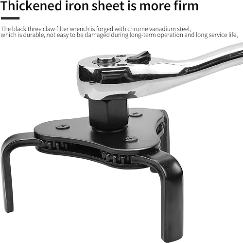 Miniatura 3 de Llave de filtro de aceite ajustable universal con 3 mandíbulas de 2-12 pulgadas a 4.5 pulgadas Kit de herramientas de llave de filtro de aceite