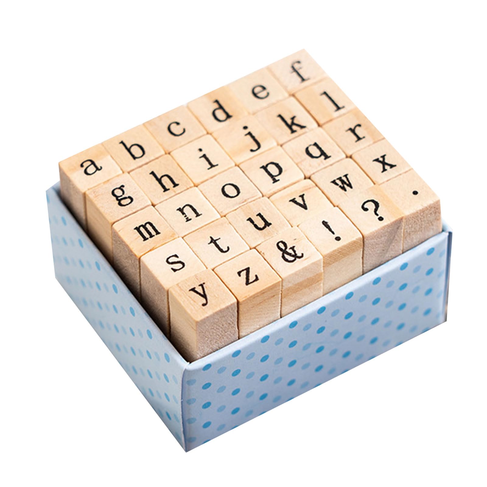 30Pcs Wood Craft Stamp Vintage Scrapbooking Letter Stamper for Card Making Scrapbooking Journal Planner Albu