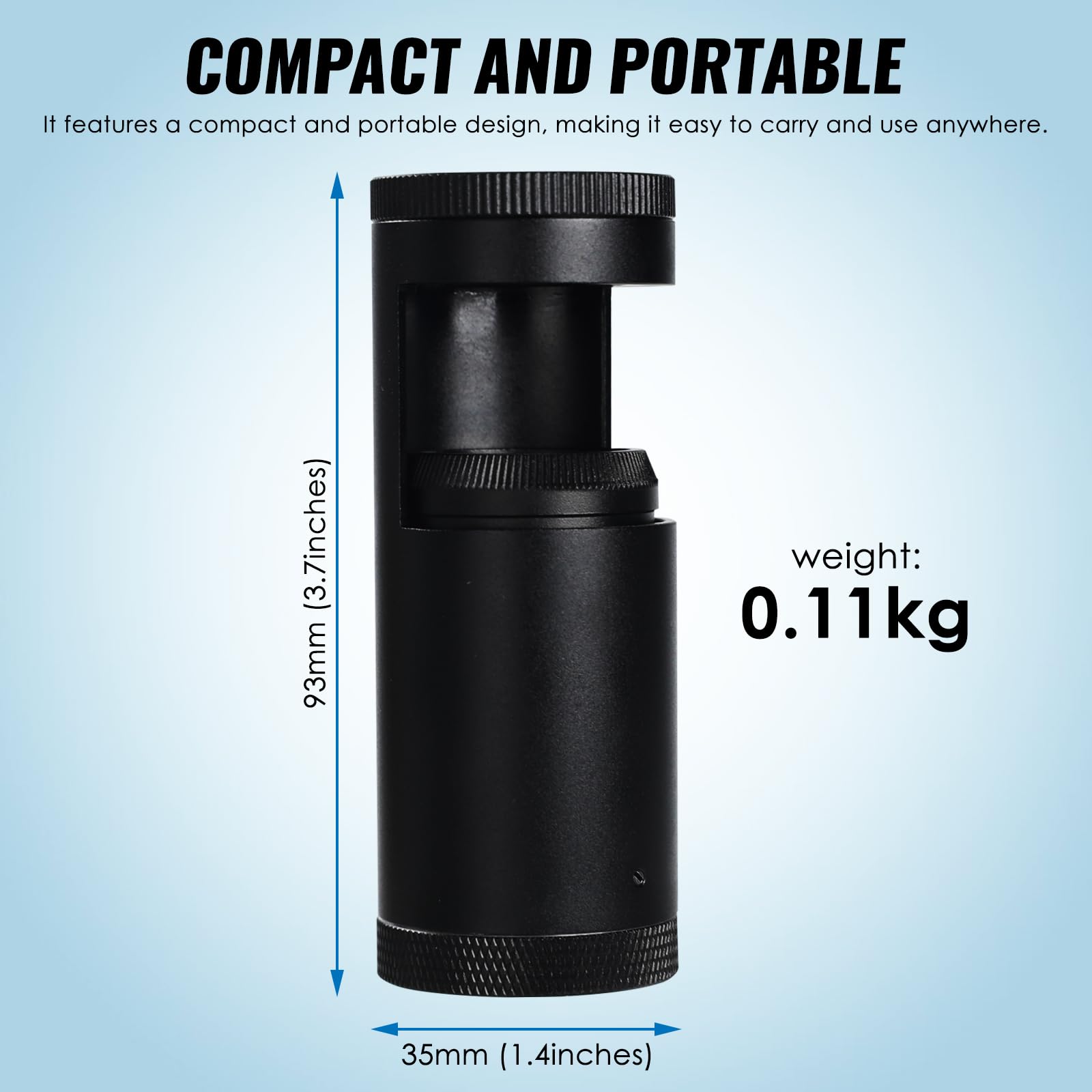 Polariscopio portátil de doble lente de mano de 93 mm de longitud, con 24 mm de diámetro, luz LED integrada, herramienta de propiedades ópticas para joyero, gemólogo para identificar piedras preciosas
