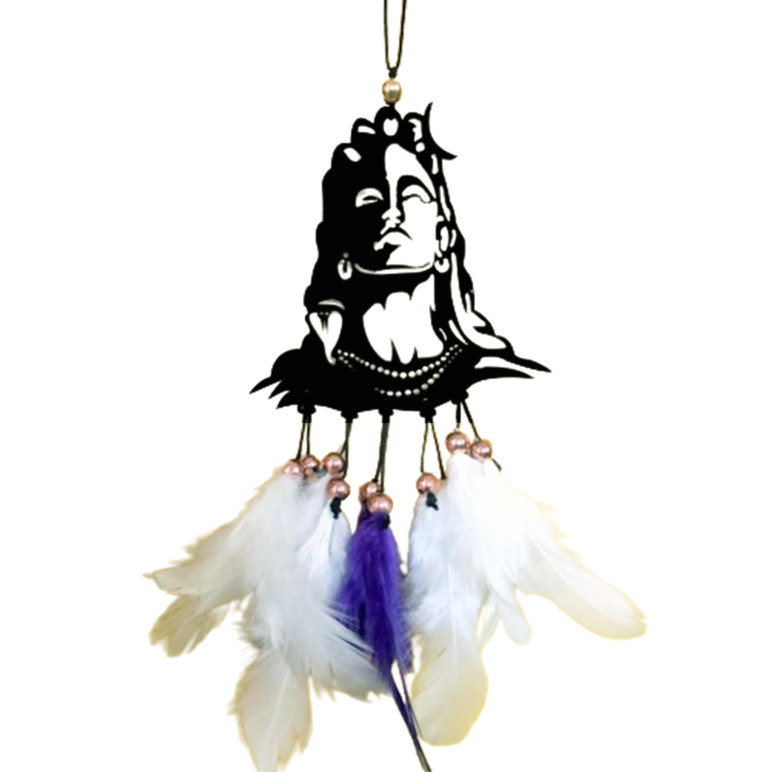 Jiyu Creation Car Hanging Ornament | Dream Catcher for Positive Energy | Rearview Mirror Charm | Home and Temple Decor | Durable Acrylic with Original Feathers-image-26