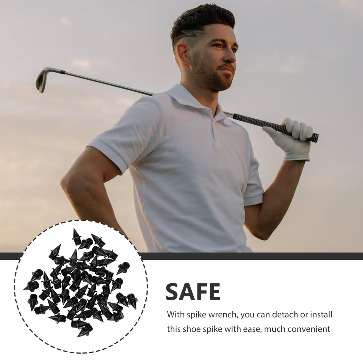 Toddmomy Chiodi Antiscivolo per Scarpe Golf Chiodi Carbonio con Chiave per Scarpe Corsa Maggiore Traction e Stabilità Terreno