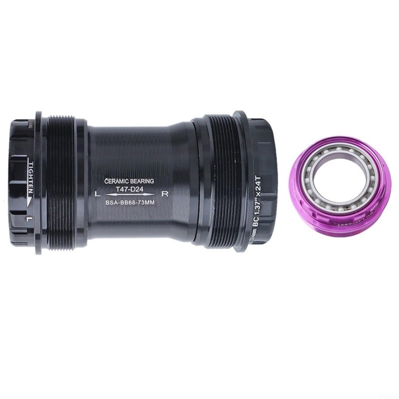 Boîtier fileté T47 roulements céramique anti-craquement vélo 24mm