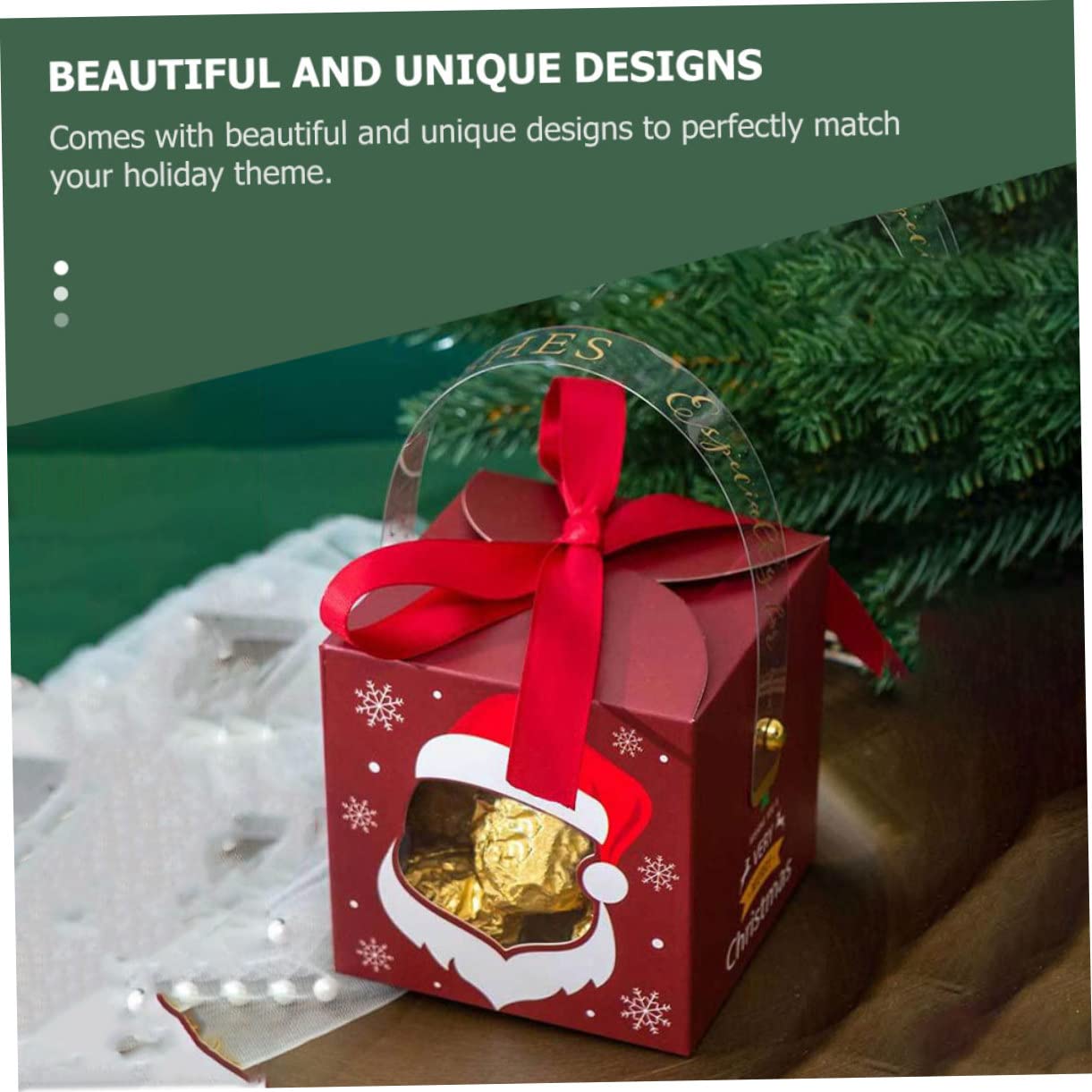 20pezzi Scatole Regalo di Natale Colorate Scatole per Dolcetti Natalizi in Carta Creative Manico per Caramelle Frutta e Regali Colore Casuale