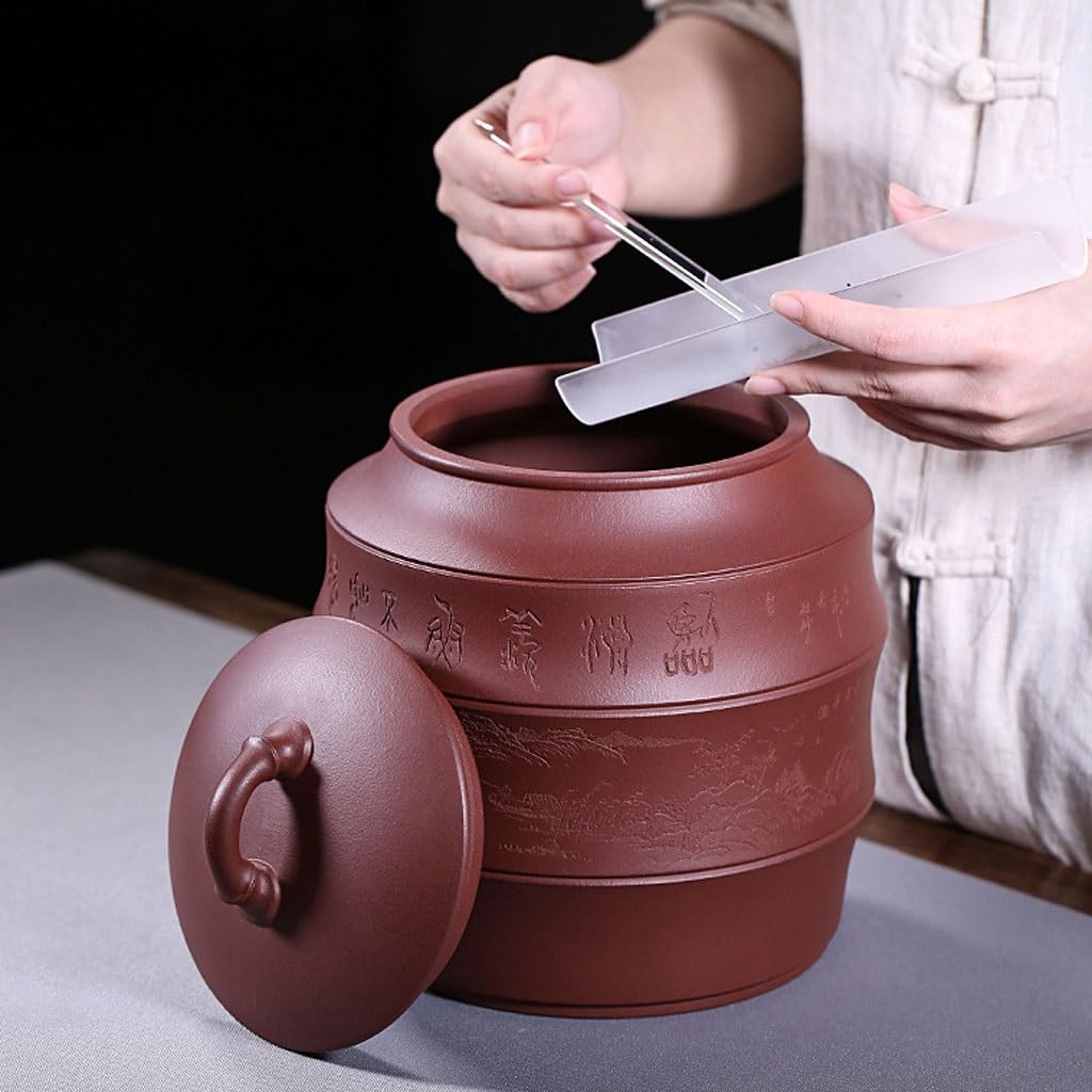 LYGSWDB Pojemnik na herbatę Fioletowy pojemnik na herbatę z piaskiem Butikowy duży rudy sypki pojemnik na herbatę Zamknię słoik do przechowywania Ceramiczny pojemnik na gospodarstwo domowe Puszka na