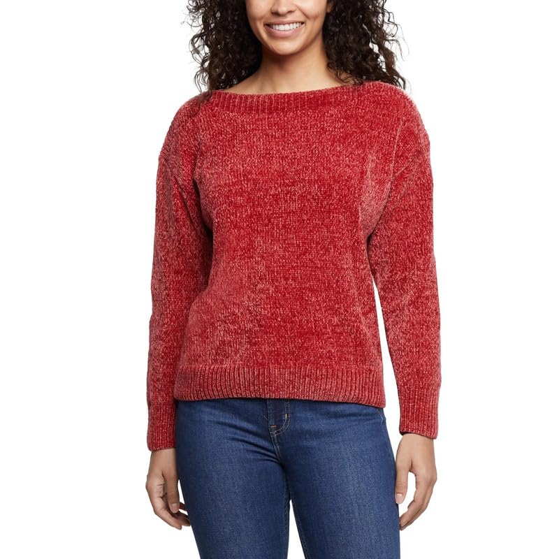 Orvis Womens Boatneck Chenille Sweater - Soft Textured Knit Cozy Pullover - Midweight