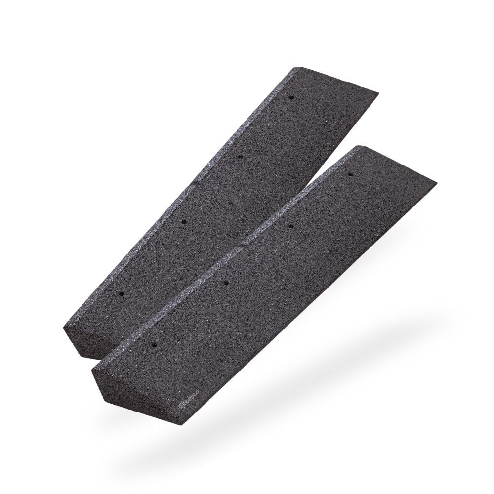 bepco Juego de 2 rampas para bordillos, 100 x 25 x 8 cm, Goma, Negro