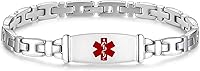 Vista 18 de Pulseras médicas de la identificación de la alerta del acero inoxidable de la señora de la manera