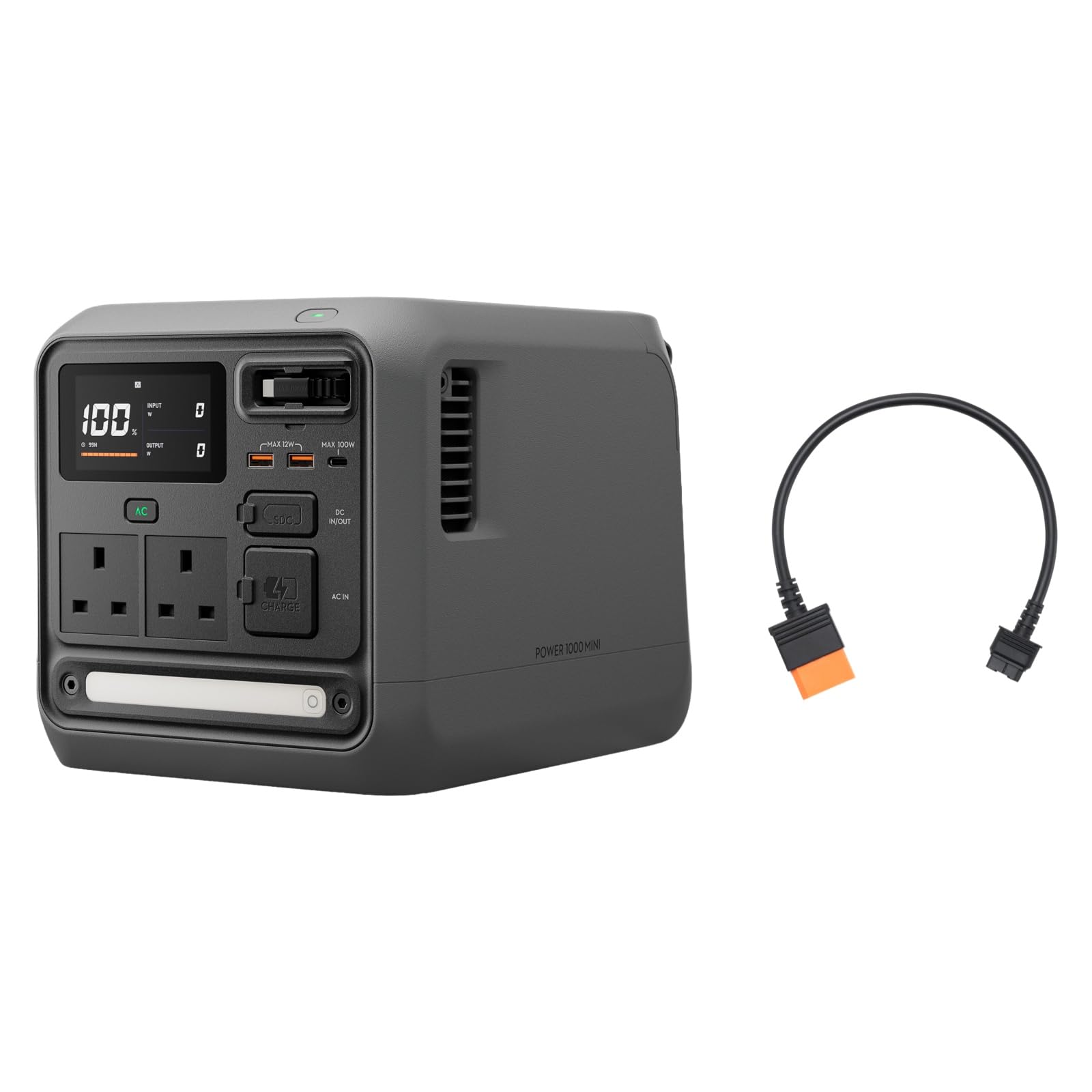Dji Power 1000 Mini+ Fast Drone Charging Power 1000 Mini Portable Power Station, 1008Wh Lfp Battery, Compact Size, 1000W Max Output, Fast Drone Charging, Power Sdc Fast Charging, Portable Battery For Drones