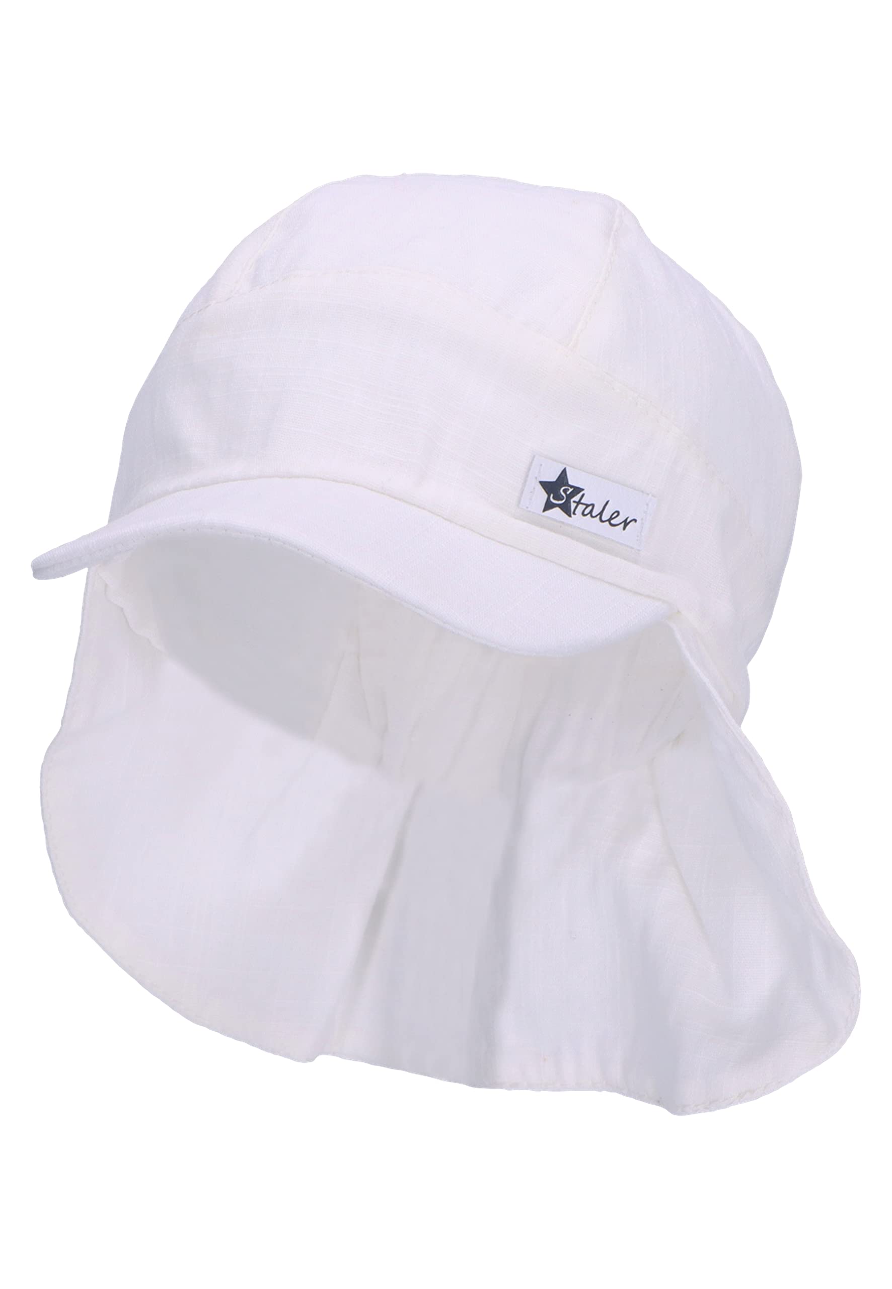 Sterntaler Baby Unisex Schirmmütze Baby Schirmmütze Nacken Leinenoptik - Schirmmütze Baby, Baby Mützen - aus Baumwolle