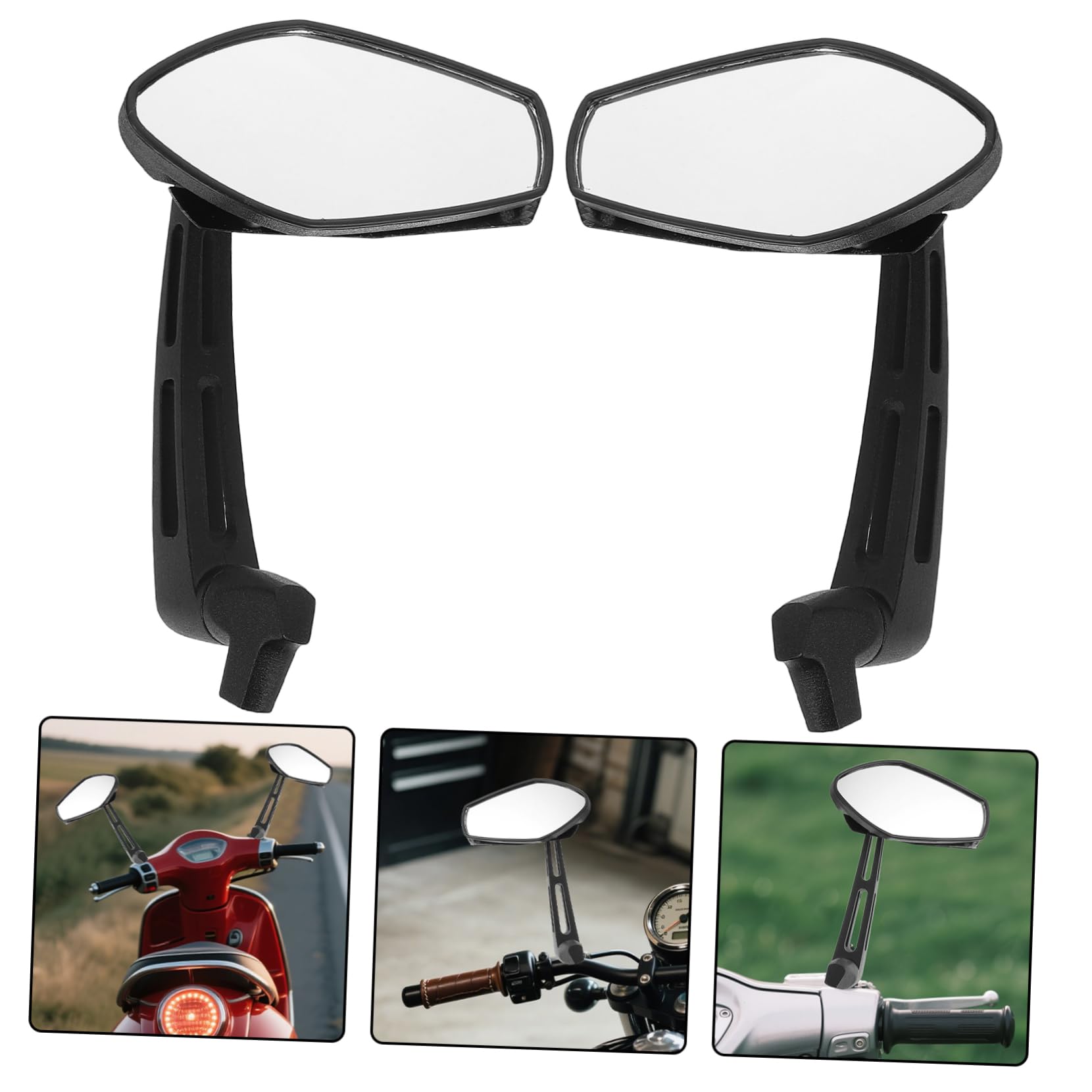 Specchietti Bar End per Moto, Coppia, Vetro e Lega | Cruiser e Chopper, Chiarezza Elevata, Resistente alle Intemperie, Design Sportivo
