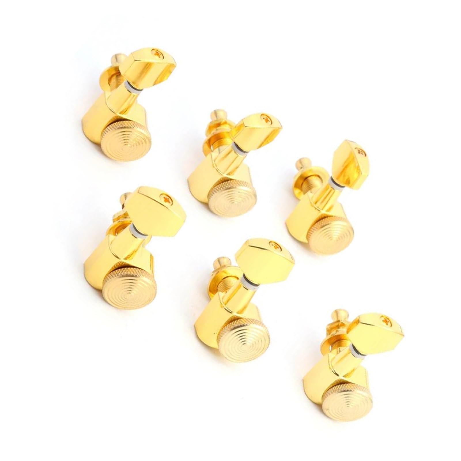 Confezione da 6 perni di accordatura per corde per chitarra elettrica 6R Testine di bloccaggio per accordatori Accordatori a pulsanti semi-chiusi Piroli Per Accordatura Per Chitarra (Color : Gold)