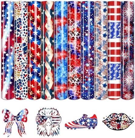 15 Sheets Christmas Heat Transfer Vinyl - Red & Green Patterns, 12x10 Inch, For DIY Shirts & Crafts