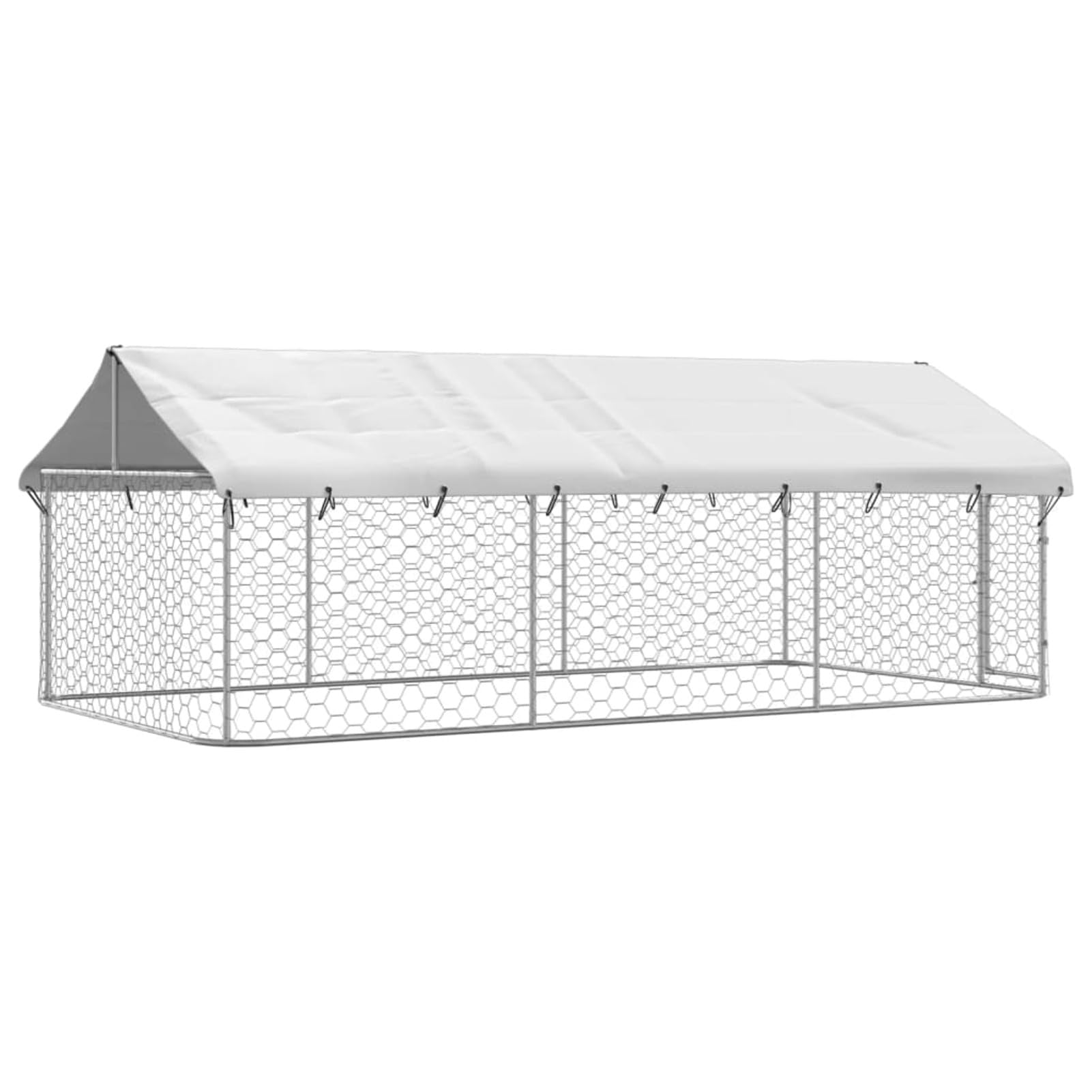 Gabbia e Recinto per Cani con Tetto Esterno, Box Canile 400x200x150 cm