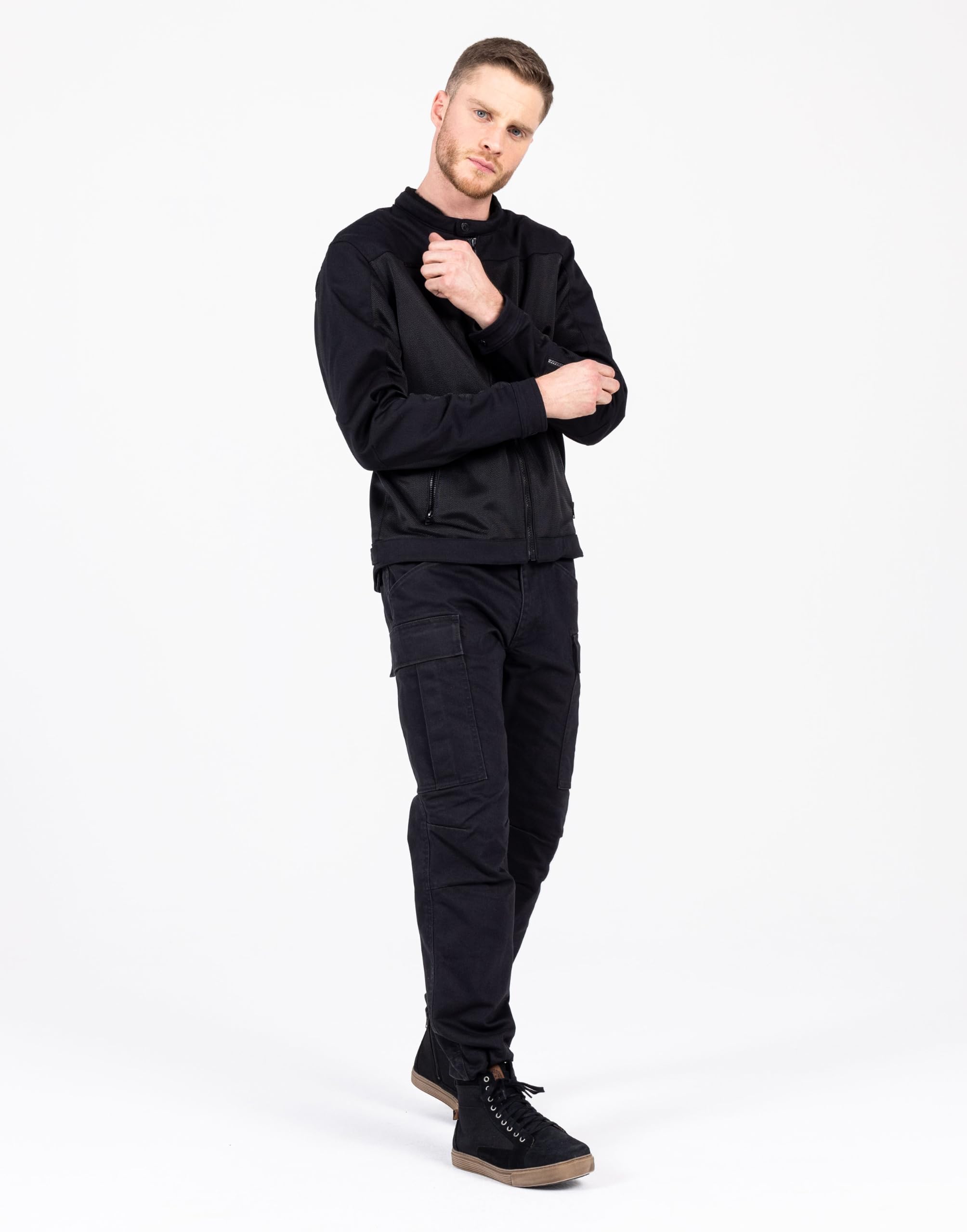 John Doe Jeans da moto Regular Cargo Mono XTM Straight Fit, Nero , 34W x 32L