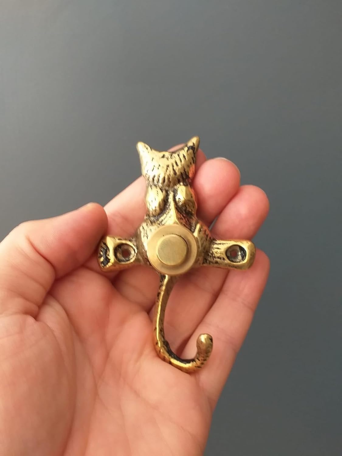 Brass Cat Chime Push Button, Decorative Door Bell (Antique Brass)