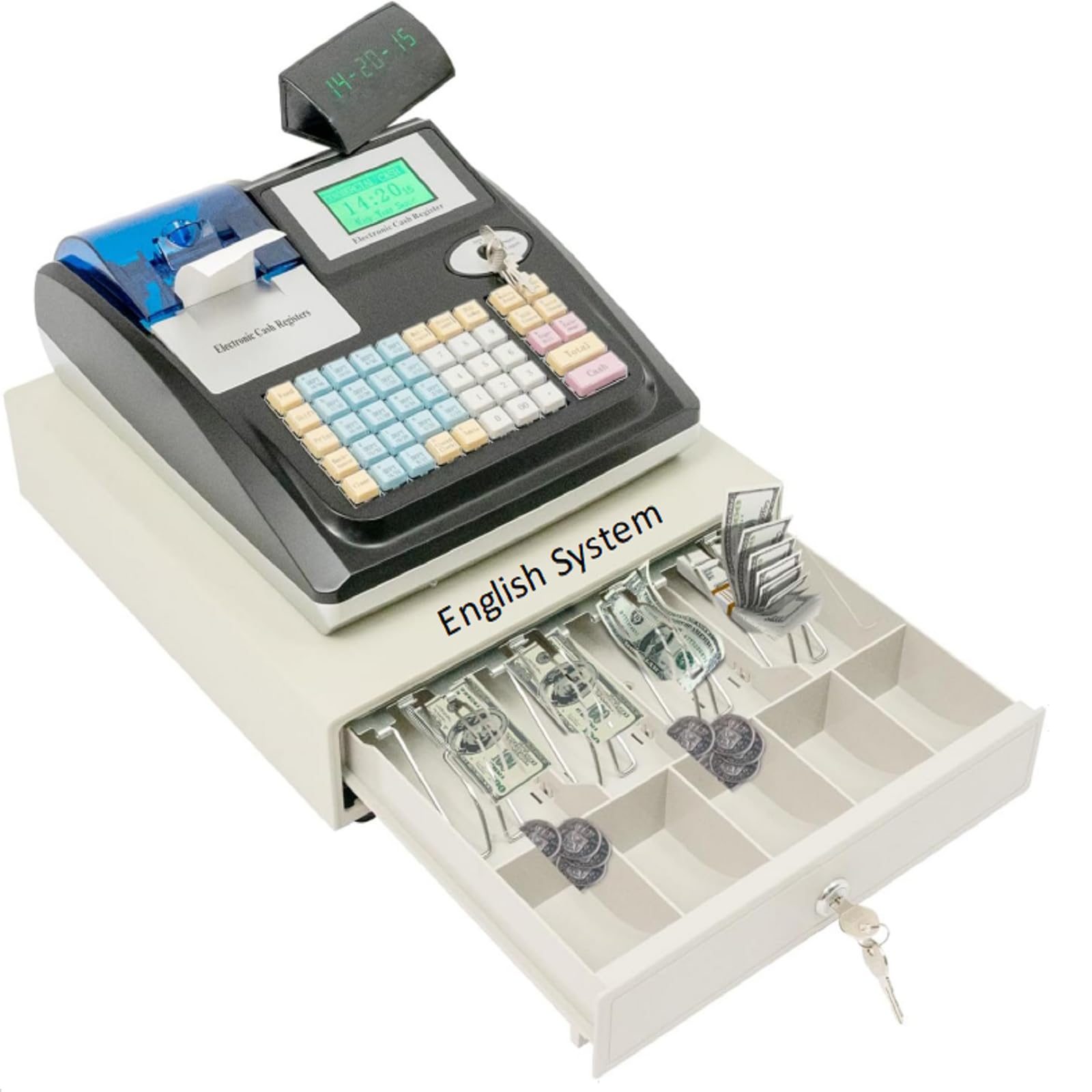 JDBDU Electronic Cash Register English System Dual LED Display