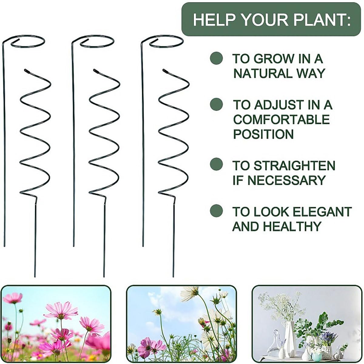 Tuteur torsadé for tomates, tuteurs en spirale for tomates, tuteurs torsadés for tomates, supports for plantes, cages à tomates en spirale, tuteurs métalliques for jardin, cour et serre(Straightx10+Sp
