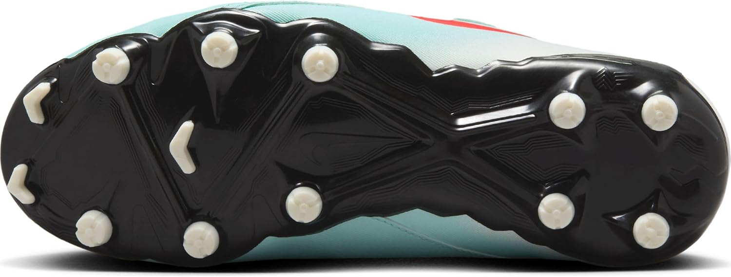 Nike Jr. Phantom GX 2 Academy Little/Big Kids' MG Low-Top Soccer Cleats (FD6722-300, Mint/Off Noir/Atomic Red) Size 6