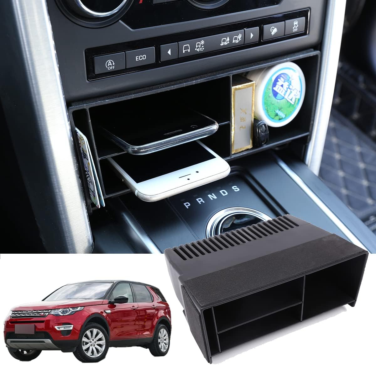 – For Discovery Sport 2015 2016 2017 2018 2019 Car Plastic Central Console Multifunction Storage Box Phone Tray Accessories