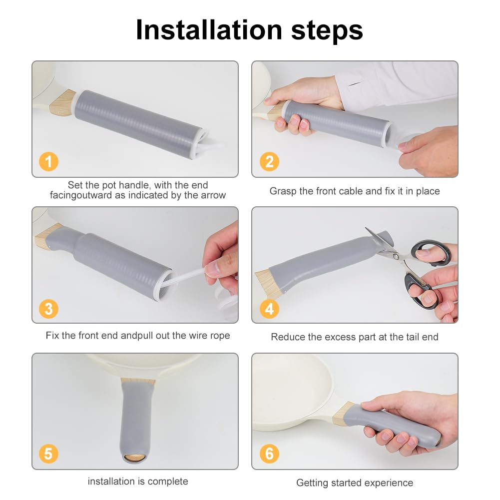 3PCS Pot Handle Heat Insulation Silicon Cover, zxbaers Cast Iron Handle Cover Silicone, Cover Sleeve Pot Silicone Anti-Scald Handle — Amazon image 6