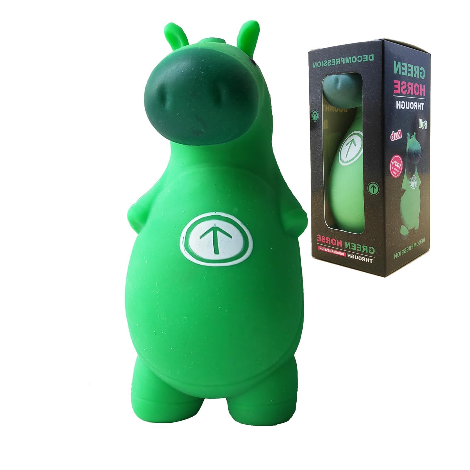 ANYPER Funny Green Horse Toy, Squeeze Hippo Toy, Stretchy and Squishy Donkey Toy ,Animal Figure Toys for Kids and Adult, Sensory Stress Relief Toy
