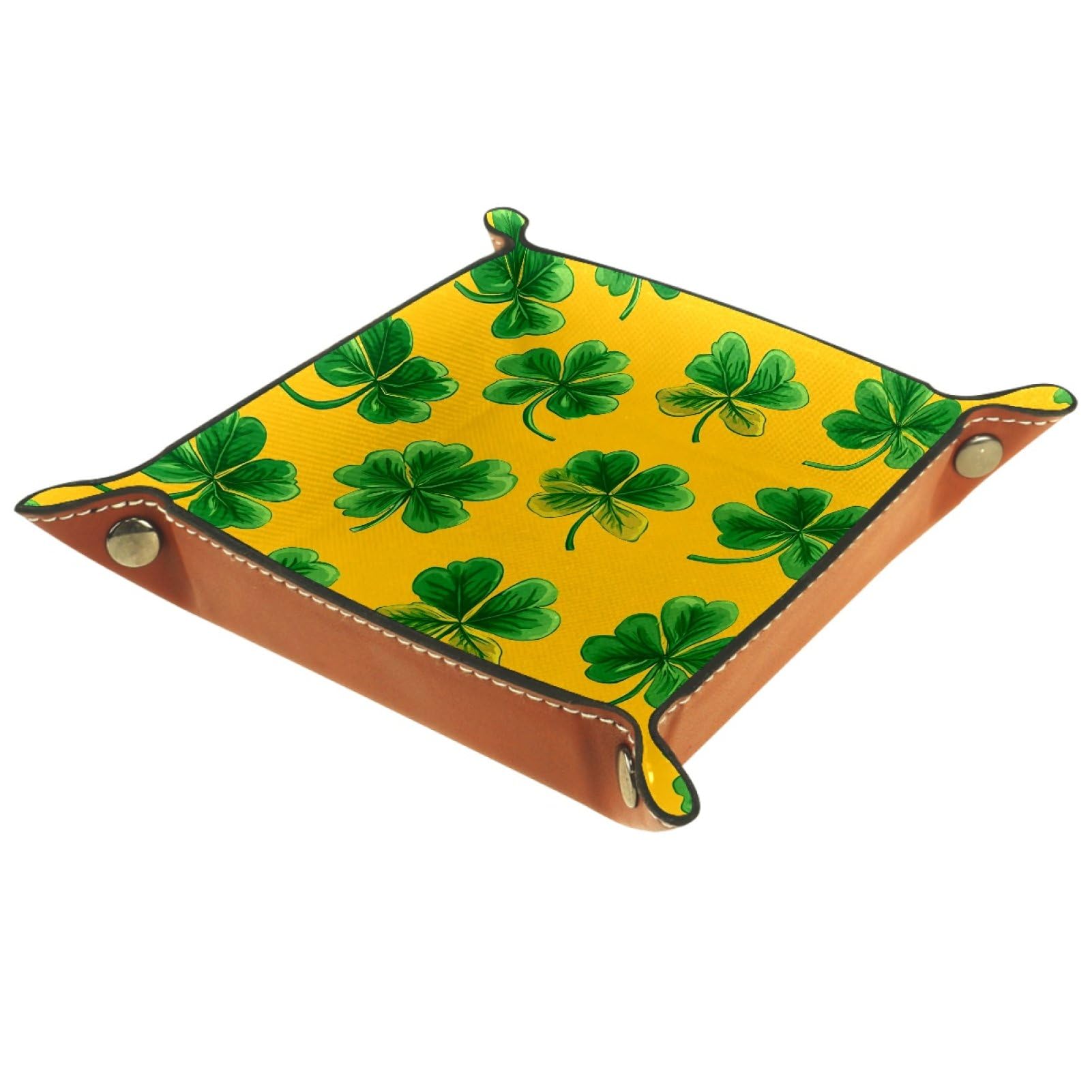 VAPOKF Clover Dice Tray, Folding Microfiber Leather Dice Holder for Dungeons and Dragons RPG Dice Gaming D&D and Other Table Games