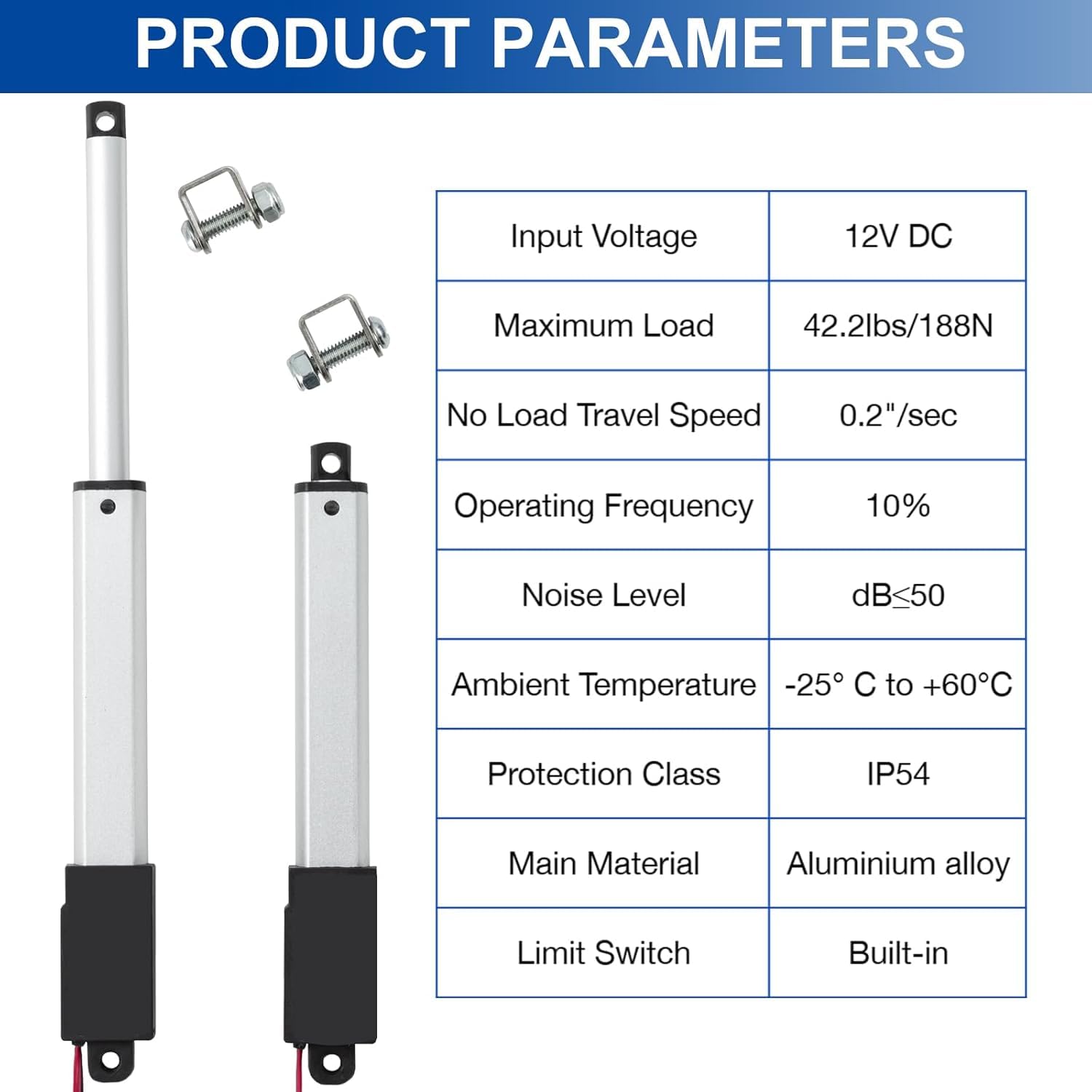 Linearantrieb DC 12V 188N 21mm Linearmotor Linear Actuator Lineartechnik-Aktuatoren für Medizinische,Automobil, Elektrische Türöffner,Lifting Sofa (5mm/s)