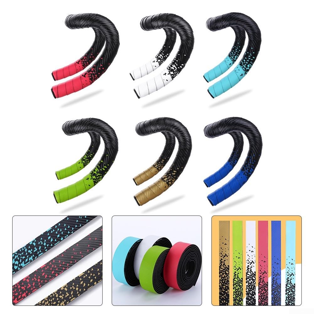 Cinta profesional para manillar de bicicleta, agarre acolchado cómodo y duradero (negro dorado)