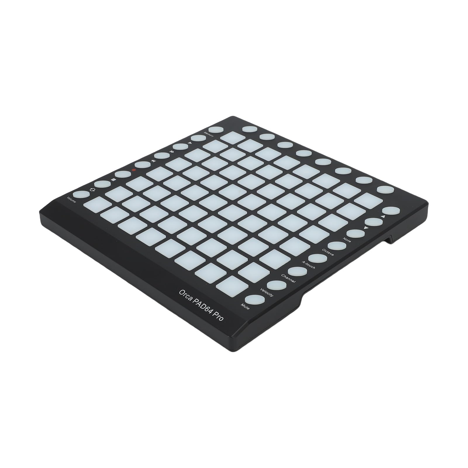 Bediffer Controlador MIDI DJ Pad con 64 Pads RGB 128GM Sonidos 8 Botones RGB 6 Controles de Transporte Editor Incorporado Pad MIDI Portátil para Fiesta Escenario Actuación en Vivo Plástico Negro 10"