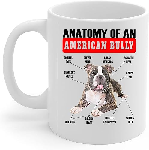 Lovesout Taza de café con diseño de anatomía de matón americano a rayas, divertida, taza de cerámica blanca de 11 onzas