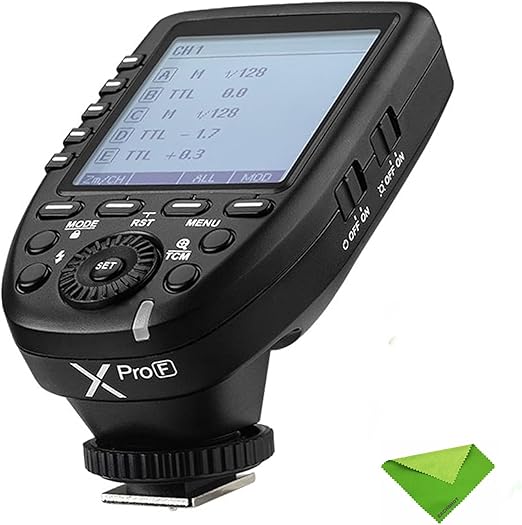Godox Xpro-F Wireless Flash Trigger Transmitter for Fuji Fujifilm 1/8000s HSS TTL-Convert-Manual Function Large Screen Slanted Design 5 Dedicated Group Buttons 11 Customizable Functions
