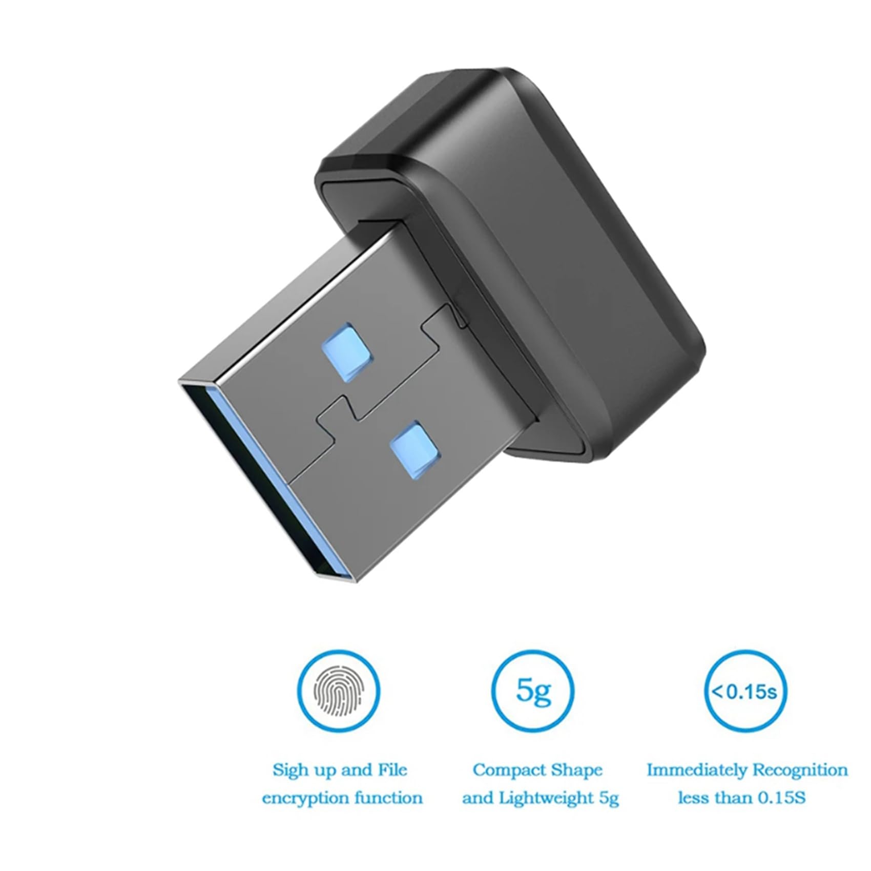 6X Lector de Claves de Dactilares USB Escáner Biométrico de Dactilares U2F Mini Llave de Seguridad Biométrica Antispoofing