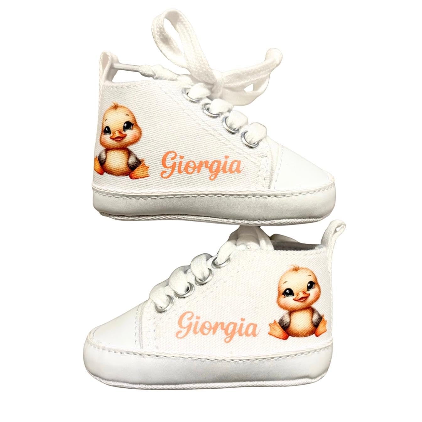 Newborn Baby Shoes, Personalised Name Shoes, Crib Shoes with Print (Pink-Bow Bear, 6-9 Months) - 3