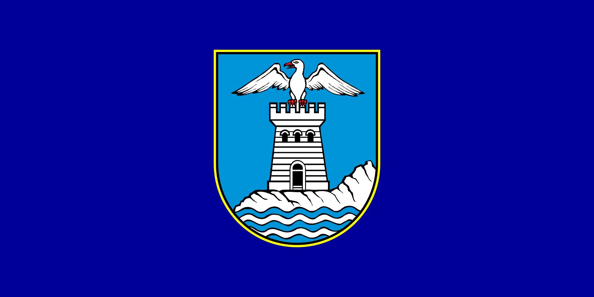 Drapeau XL Opatija blason de la ville de prestige finitions haut de gamme