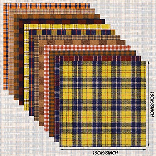 Tatuo TATUO-COTTON FABRIC-02 80 Pieces Fall Cotton Fabrics Precut Homespun Fabric Patchwork 6 Inch Fall Fabric Square Bundle For Thanksgiving Christmas Scrapbooking Cloth Sewing Diy Crafts Handmade Bags thumb #2