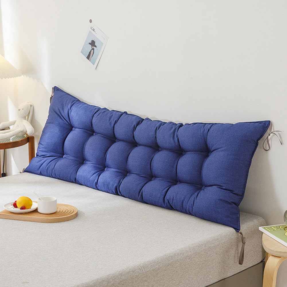 CCXXYGWJ Cuscino per testiera Rettangolare - Comodo Cuscino per Lo Schienale per Letto e Divano Supporto per la Lettura con Lacci Ideale per Panca e Finestra a bovindo (90x50 cm Grigio)
