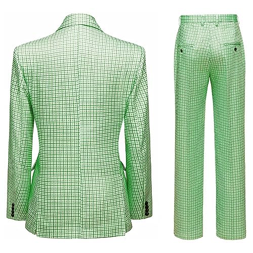 Women's Elegant Business 2 Piece Office Lady Suit Set Plaid Work Blazer Pant Long Sleeve Blazer Jacket and Suit Pants2