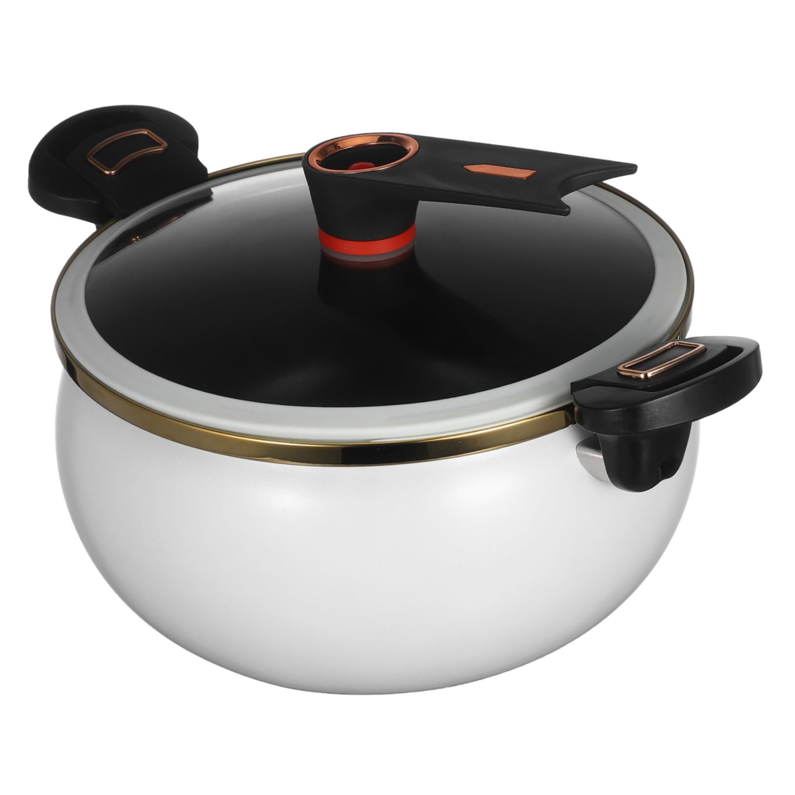 STOBAZA Casserole Céramique Émaillée avec Couvercle Micro-pression Capacité pour Mijoter Bouillir et Cuire à Feu Doux Poignée Anti-brûlure pour Soupe Ragoût et Pâtes