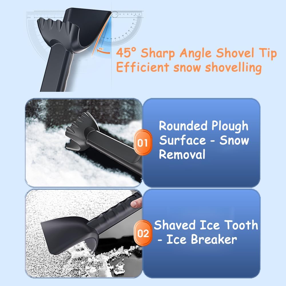 41'' Car Snow Brush and ice Scraper, Snow Shovel for car, Snow Shovel Brooms with Foam Handles 360° Swivel Brooms, Snow Shovels for Cars,Buggies, vehiclesand Trucks