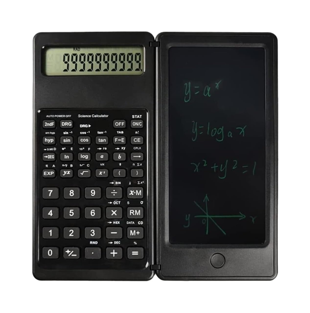 Calcolatrice Tavoletta LCD for Scrittura Calcolatrice con Display A 10 Cifre Tavolette for Disegno Senza Inchiostro for Pianificazione Portatili Tavolo Ufficio(Black)