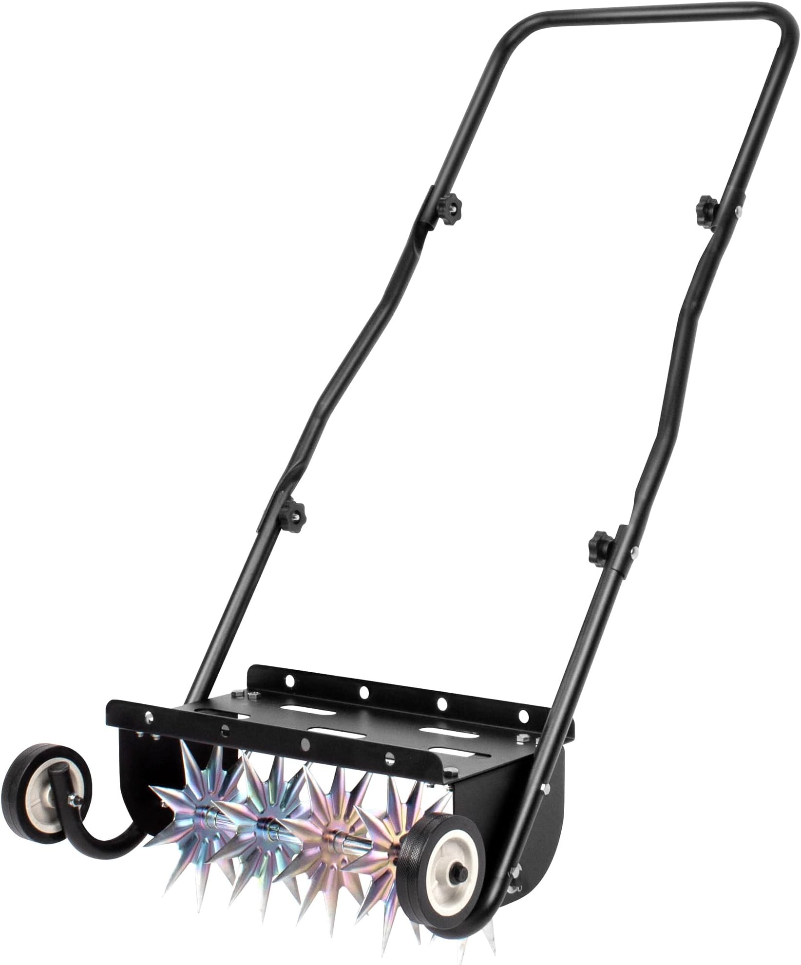 Suchtale 18-Inch Push Spike Aerator, Heavy Duty Rolling Lawn Aerator, Rotary Spike Lawn Aerator, Manual Lawn Aeration Equipment with Steel Handle, Suitable for Lawn, Garden, and Yard Grass Aeration